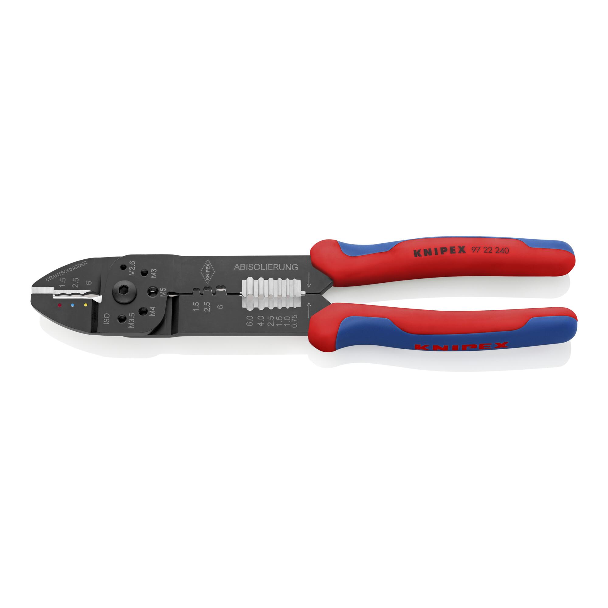 KNIPEX 97 22 240 SB Crimpzange mit Mehrkomponenten-Hüllen schwarz lackiert 240 mm)