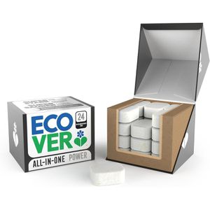 Ecover Spülmaschinentabs All-In-One, Mandarine & Zitronengras, biologisch abbaubar, vegan, kraftvolle Reinigung, 24 Tabs