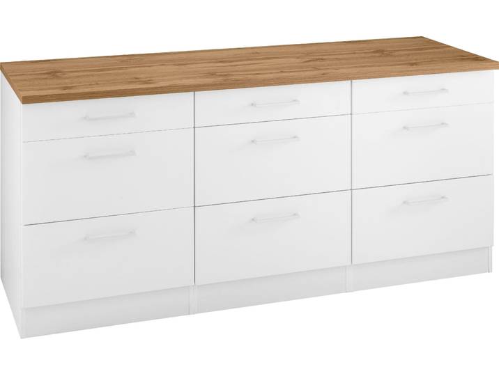 Unterschrank KOCHSTATION KS-Kehl , weiß, B:180cm H:85cm T:60cm, MDF, Schränke, Unterschrank, Breite 180 cm