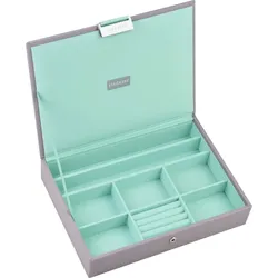 Stackers Schmuckkästchen classic grau-mintgrün mit Deckel