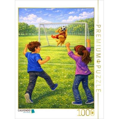 CALVENDO Puzzle Der Pfoten-Torwart | 1000 Teile Lege-Größe 64 × 48 cm Foto-Puzzle für glückliche Stunden