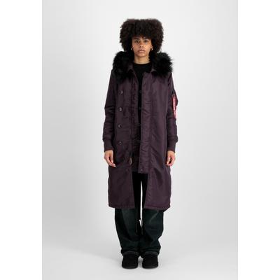 Winterjacke ALPHA INDUSTRIES "Long Fishtail W", Damen, Gr. S, lila (plum), Obermaterial: 100% Nylon. Futter: 100% Nylon. Füllung: 100% Polyester, Jacken Winterjacke