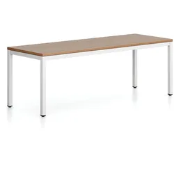 Sitzbank FRAME, weißes Gestell, 1685 x 404 x 468 mm, Nussbaum