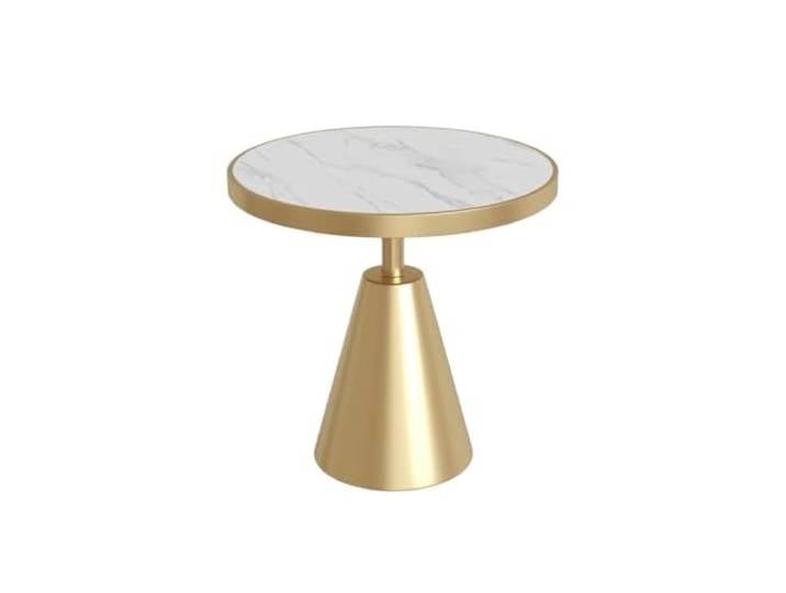 9bbhfJw4R Couchtisch im Landhausstil Metall-Beistelltisch, rund, Marmor, for Sofa, Ecktisch, Balkon(Weiß)
