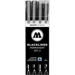 MOLOTOW Blackliner Fineliner-Set 0.005 - 1.0 mm Schwarz
