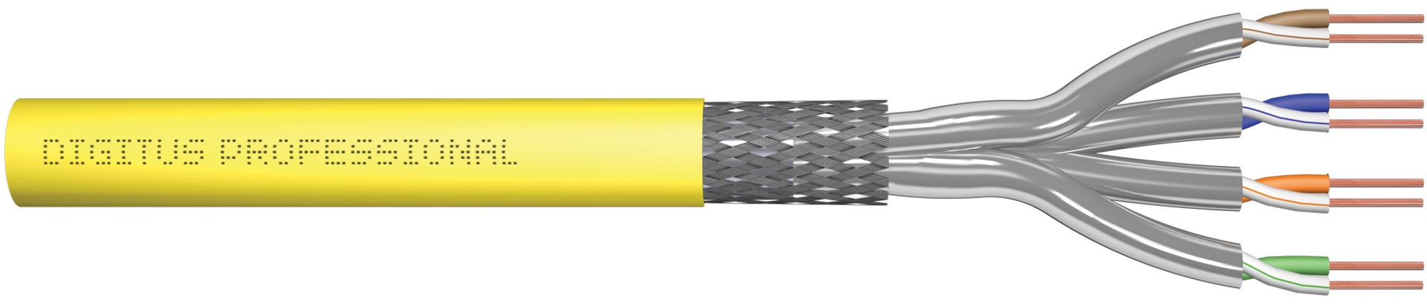 Digitus CAT 7A S/FTP Datenkabel - Verlegekabel, 1000 Meter, Simplex, B2ca, GHMT PVP , 1000 m, Cat7a, S/FTP (S-STP), Gelb