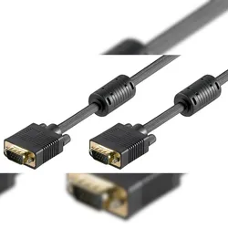 Goobay 68139 Full HD SVGA Monitorkabel, vergoldet, 15 m, Schwarz - VGA-Stecker (15-polig) > VGA-Stecker (15-polig)