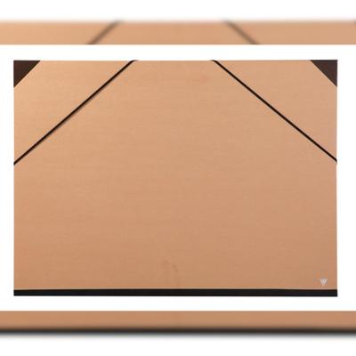 Clairefontaine 5x Zeichenmappe Kraft, Gummizugverschluss, 52x72 cm für 50x70cm - Braun 44400C