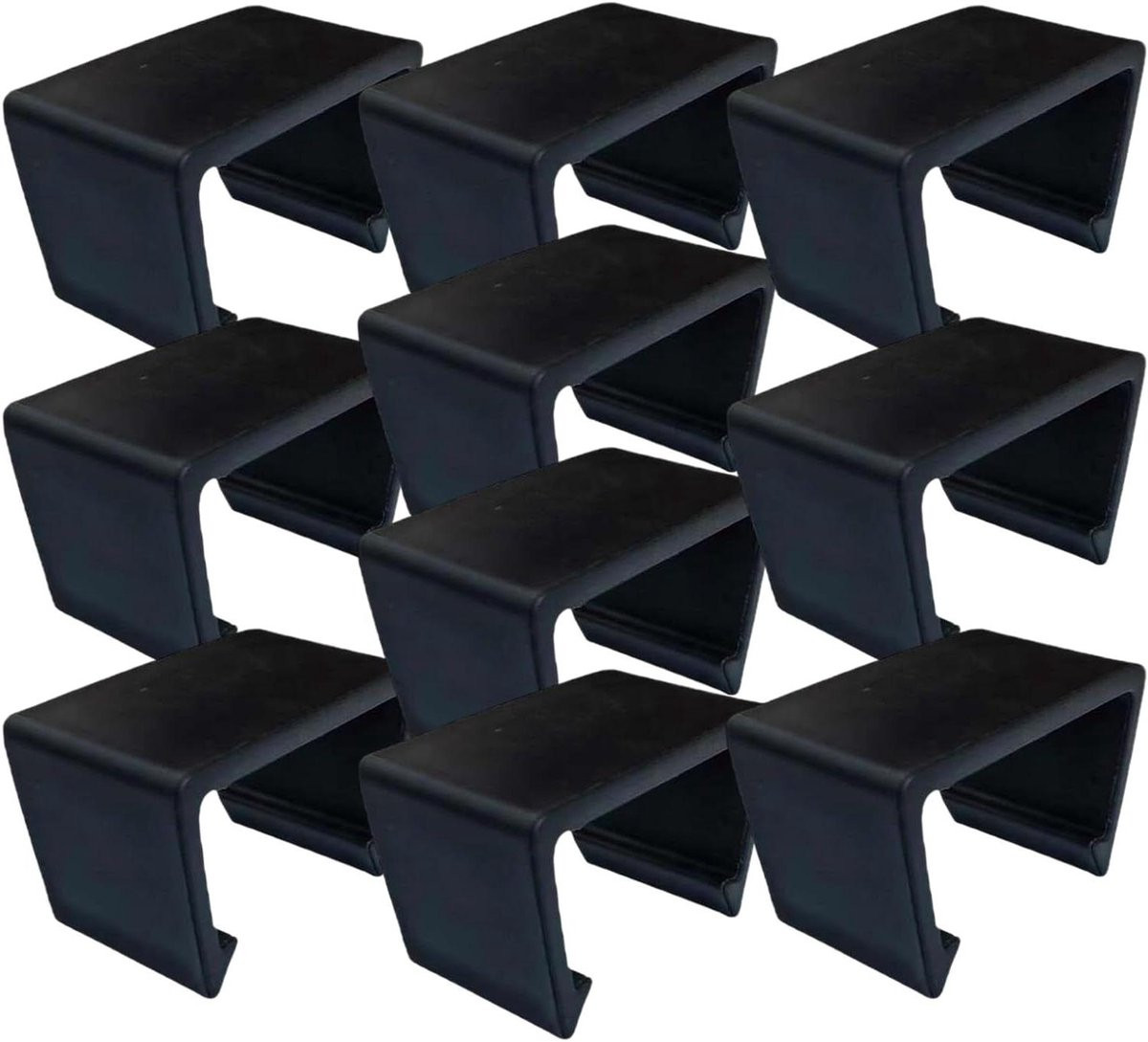 Tuinmeubel Clips - 10 stuks zwarte verbindingsclips voor het stabiliseren van rieten meubelen - Gereedschapsloze installatie