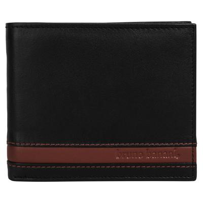 Geldbörse BRUNO BANANI "BRUNO BANANI Herren echt Leder", Herren, schwarz, Leder, leicht glänzend, unifarben, Kleinlederwaren, echt Leder