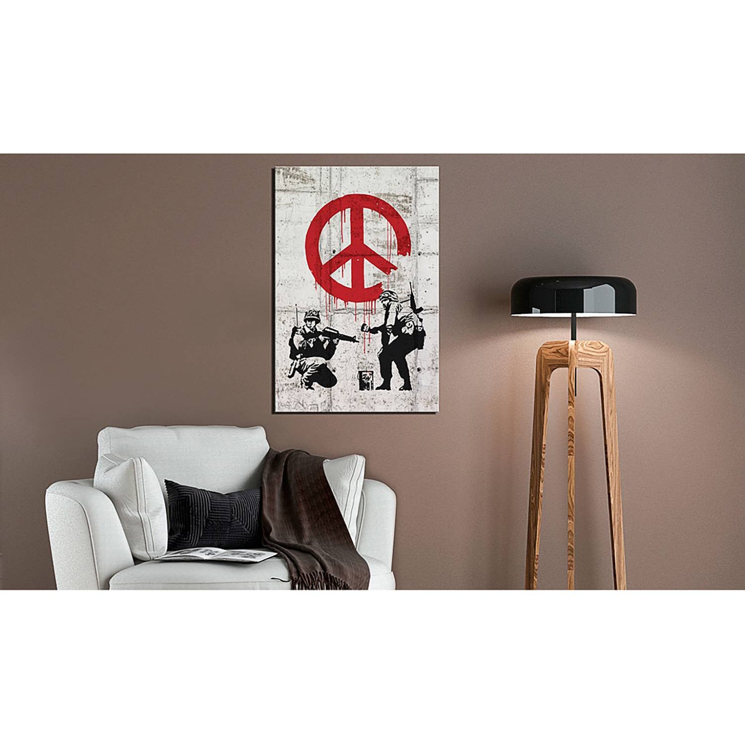 home24 Soldiers Peace door Banksy canvas wanddecoratie, multicolor, 60 x 90 cm