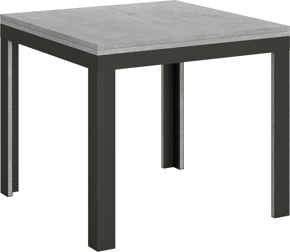 ITAMOBY - Ausziehtisch 90/180x90 cm Linea Libra Zement Gestell in Anthrazit