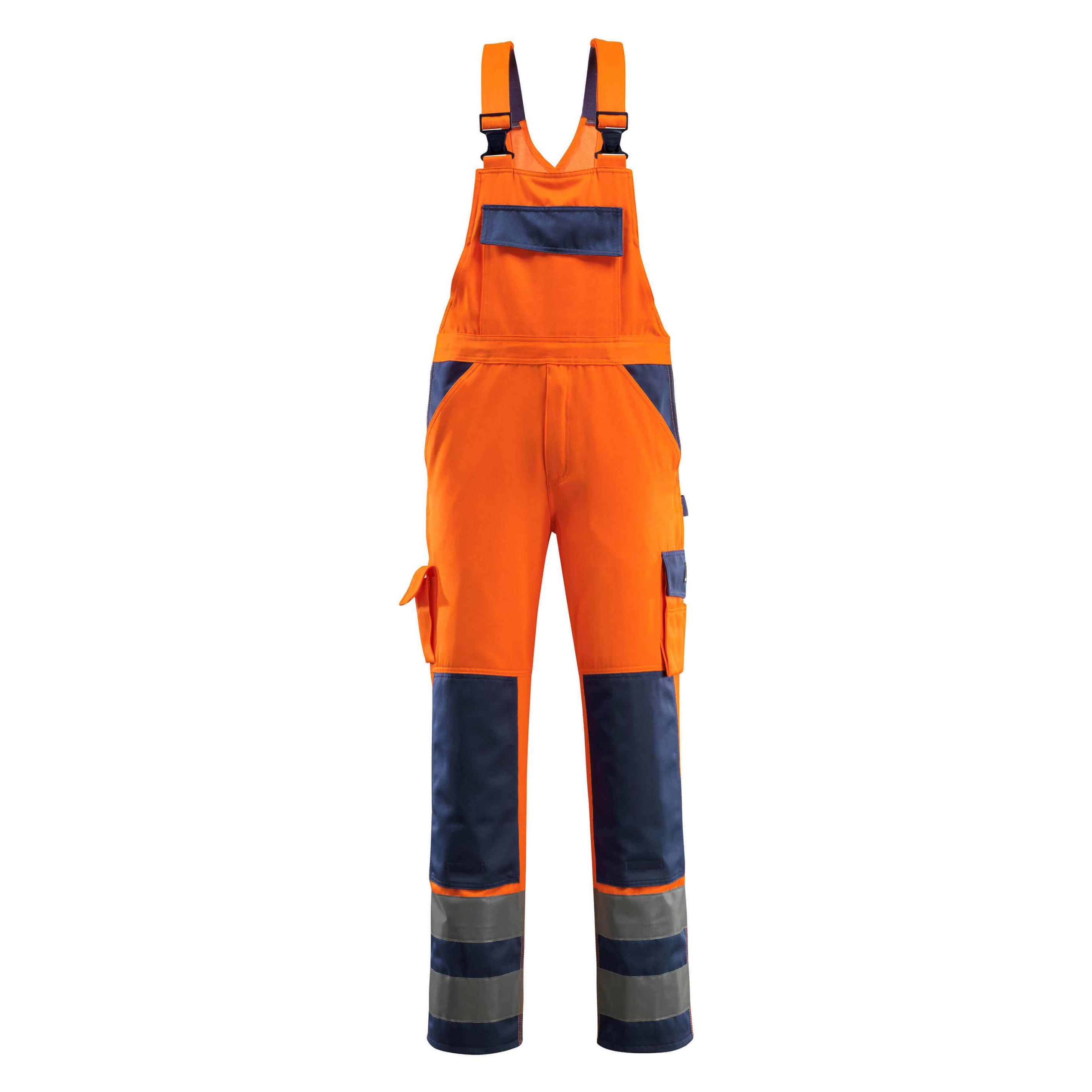 Mascot Warnschutz-Latzhose "Barras" orange/marine Gr.62 (62) (5707209576927)