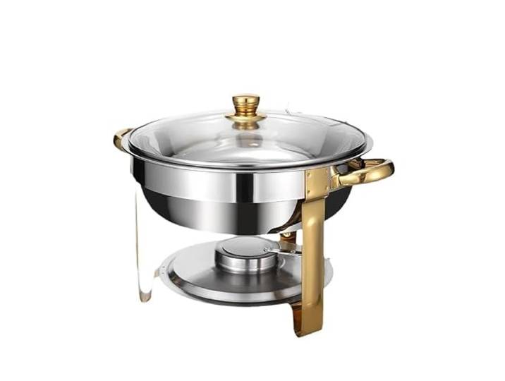 Chafing Dishes for Buffet, 2er-Pack, Edelstahl Speisenwärmer Chafing Dish Buffet-Set mit Glasdeckeln, Speisenwärmer for Partys