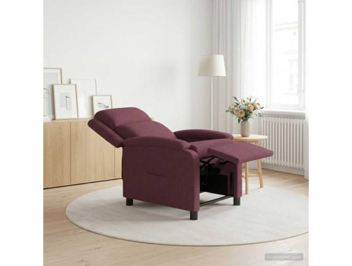 Relaxsessel Lila Stoff Verstellbarer Sessel Neigungswinkel 115°-160°,Metall-Holz-Gestell,100% Polyesterbezug,weiche Kissen