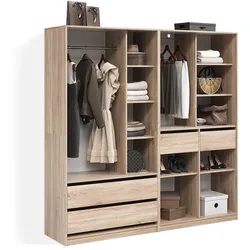 KLEIDERSCHRANK Trento Sonoma 2er Set