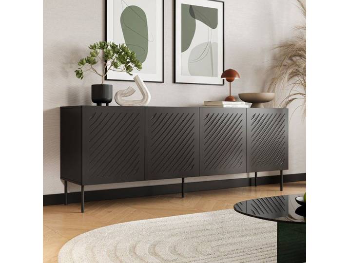 Buffet Carema Dmora en Bois Noir Nobilité 200 5x42x75h cm