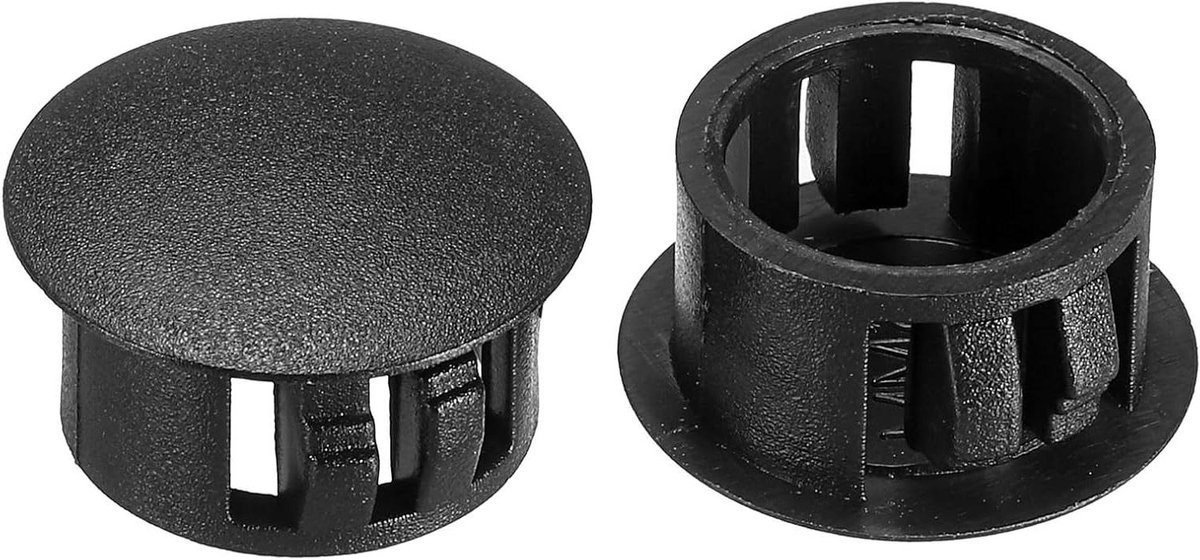 30 stuks Kunststof Gatpluggen Afdekdoppen Zwart 16 mm