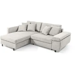 filippo Ecksofa mit Funktion Livorno Stoff Weiß