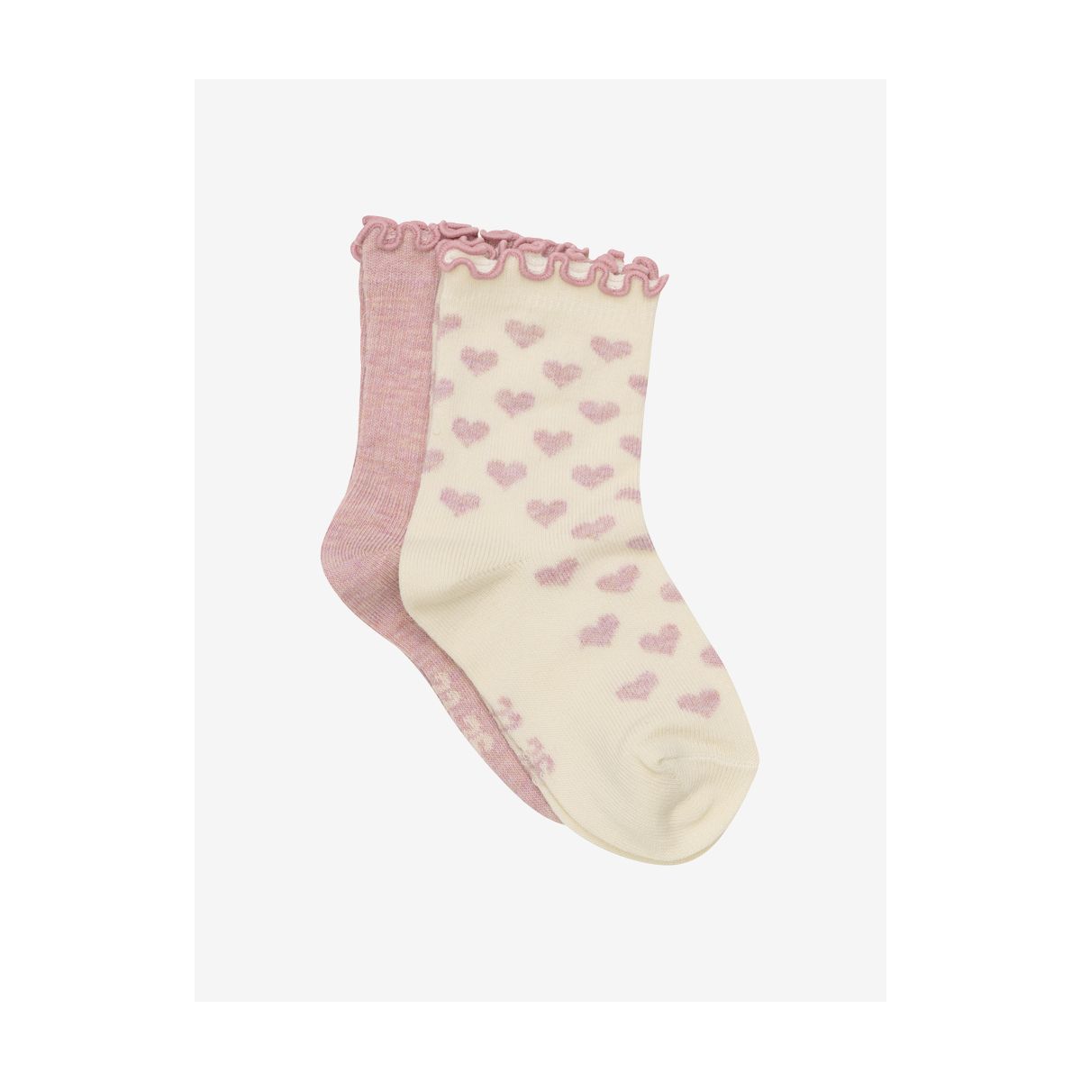 Minymo Socks w. Lettuce Edge (2-pack) light rose (507) 27\30 6528-507-27\30