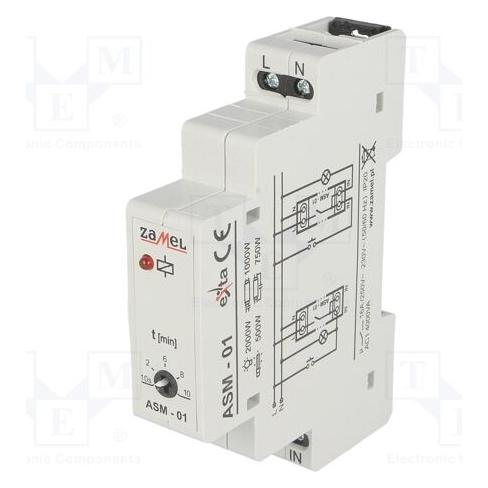 Zamel Automatischer Treppenschalter 16A 48mA 1NO 230V AC ASM-01 (ASM-01)