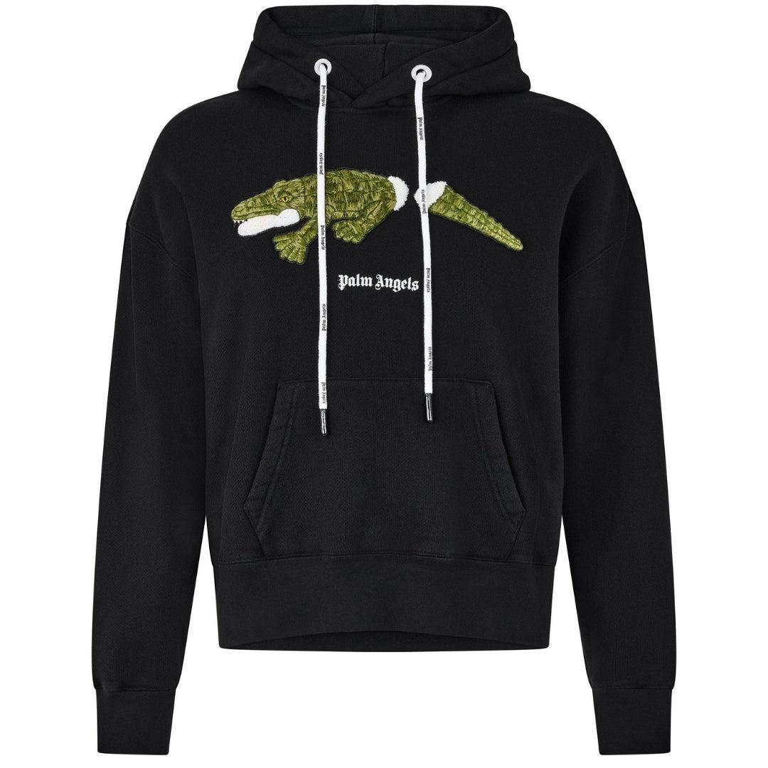 Palm Angels Croc Design zwarte hoodie