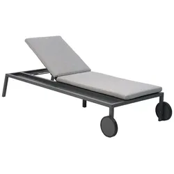 Sonnenliege Samvaro Anthrazit/Pearl Grey - mit integrierter Ablage aus Aluminium & Olefin