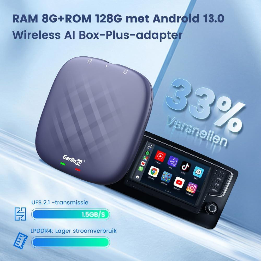 Selius Wireless CarPlay en Android Auto AI Box Multimedia Adapter