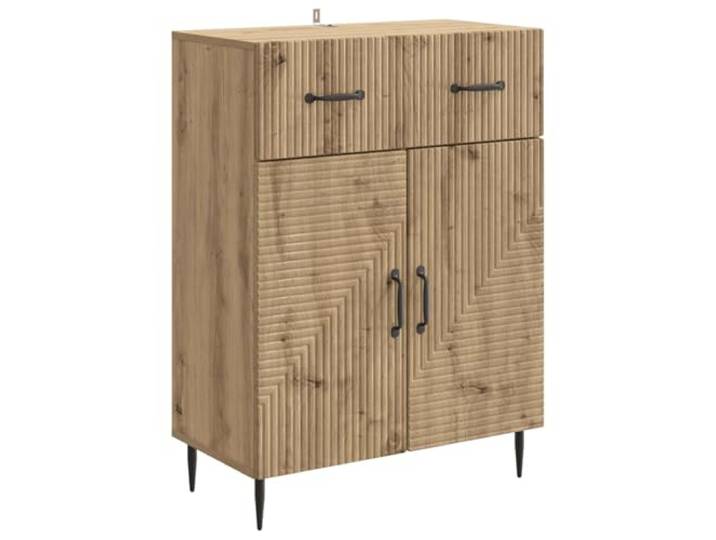 TEKGHUT Sideboard Artisan-Eiche 66 x 34,5 x 89,5 cm Holzwerkstoff Metallbeine, Pendeltüren, Schublade, Brett-Regale, Esszimmer, Wohnzimmer, Haushaltsgegenstände