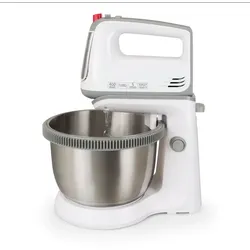 SILVA HM-S 4000 Handmixer, 400 W, Edelst. Rührschüssel, weiß