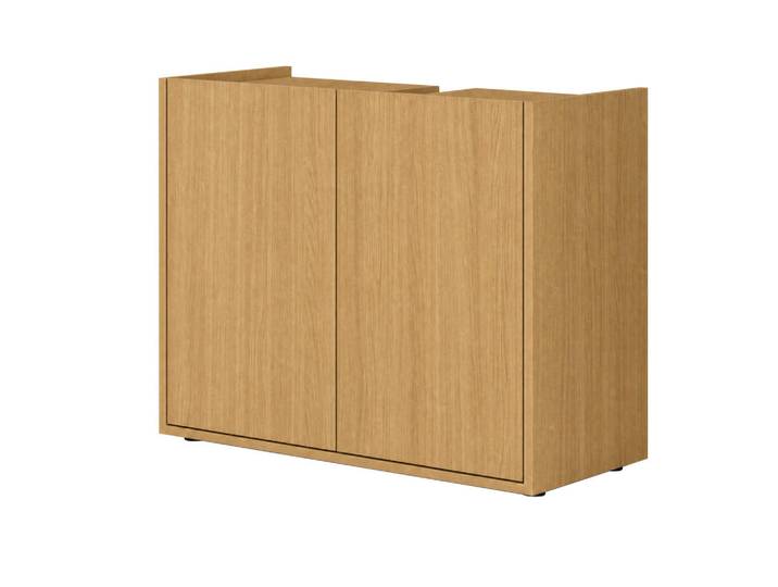 Mid.you Waschbeckenunterschrank Tito, Eichefarben, Kunststoff, 1 Fächer, 80x62x35 cm, stehend, Holzmöbel, Holzschränke, Waschbeckenunterschränke Holz