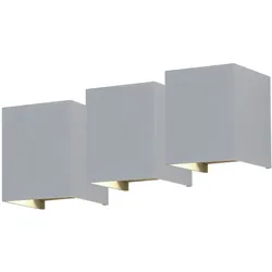 3er Set LED Wand Strahler Fassaden Effekt Lampen Flügel Leuchten schwenkbar