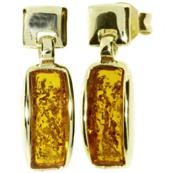 Paar Ohrstecker OSTSEE-SCHMUCK "Ostsee-Schmuck Ohrstecker Jasmina Ohrstecker Jasmina", gelb, Ohrringe, Damen, 19x6mm, Gelbgold 333