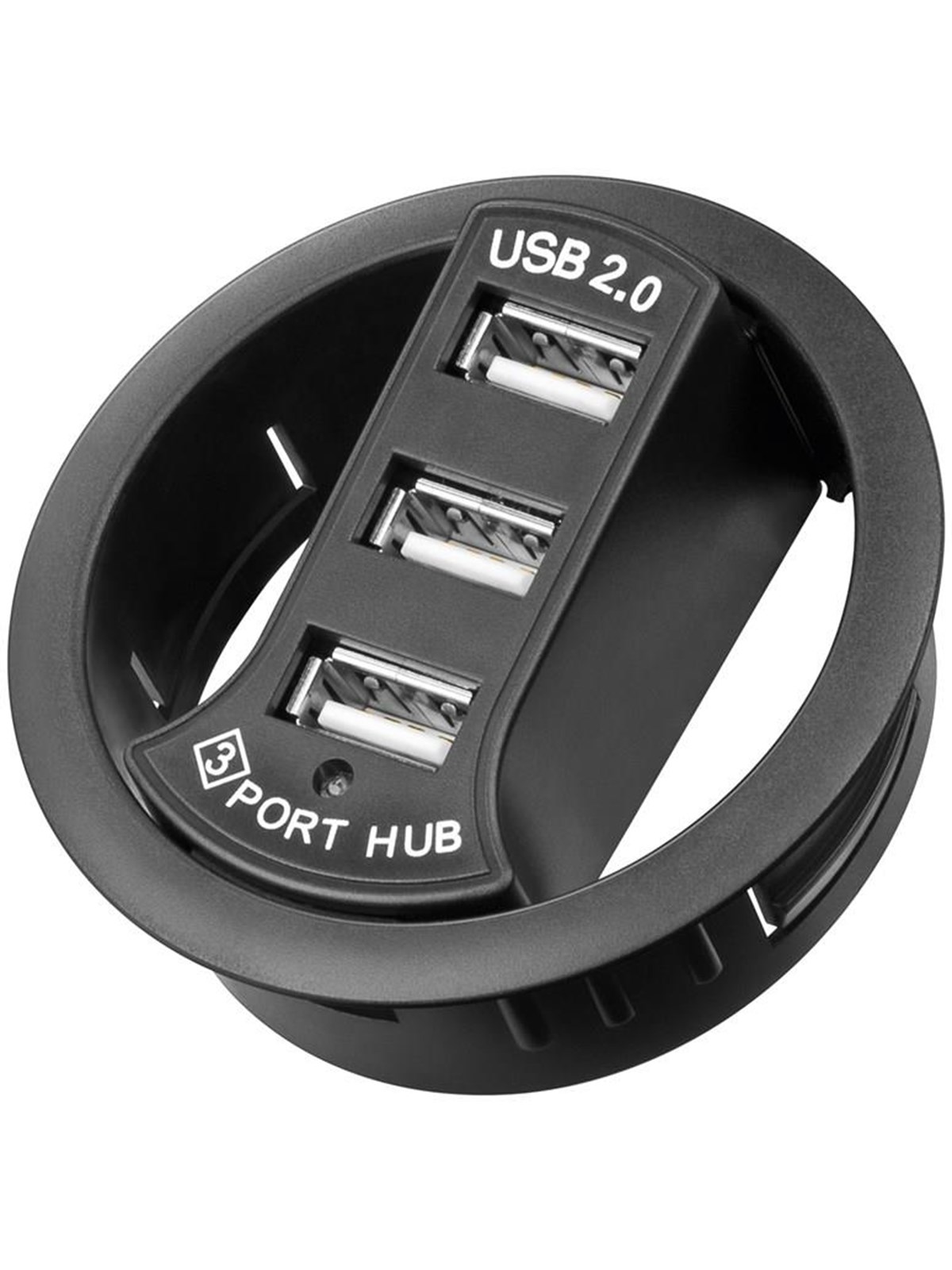 Pro 3 port USB 2.0 Hi Speed In-Desk HUB black - to be USB-Hubs - USB 2.0 - 3 - Schwarz