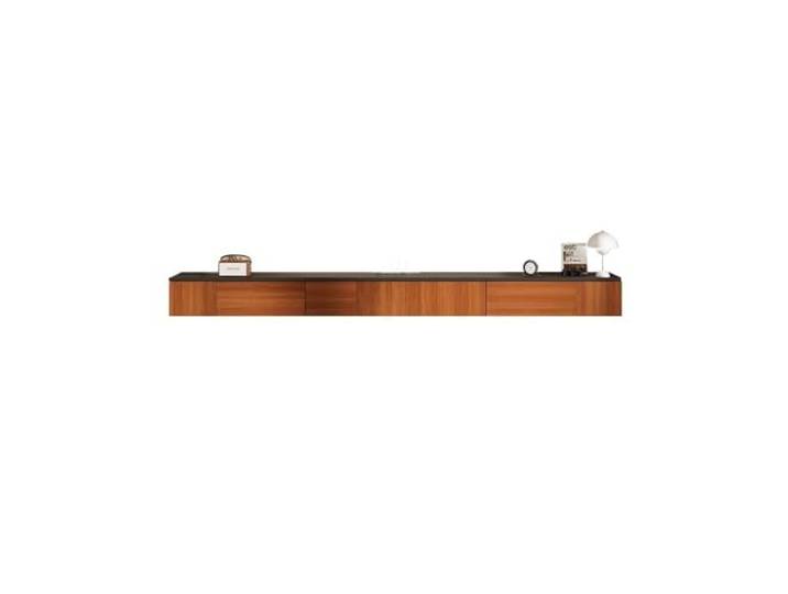 Vfs8dQ5kt Medieneinheit Schwimmender TV-Ständer, schwebender Schrank, Unterhaltungs- und Medienkonsolen-Center(Brown Black,160x24x20cm)