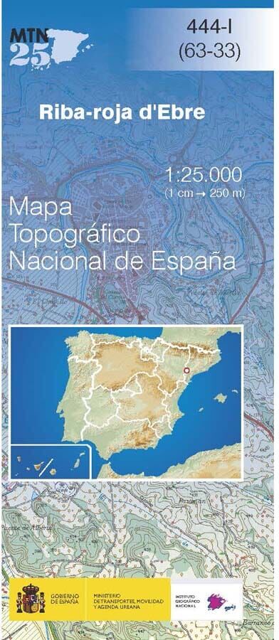 Carte topographique de l'Espagne n° 0444.1 - Riba-roja d´Ebre   CNIG - 1/25 000