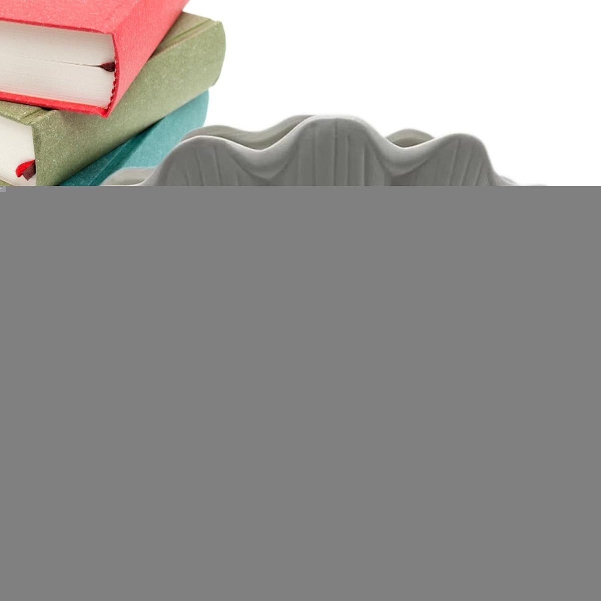 Wit gestreepte keramische schelpvaas voor woonkamer decoratie, Hoogte: 20 cm
