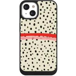 Nivocase Handyhülle für Apple iPhone 13 Hülle NIVOpure Case Schwarz Kunst Punkte Streifen (Apple iPhone 13), Smartphone Hülle, Schwarz