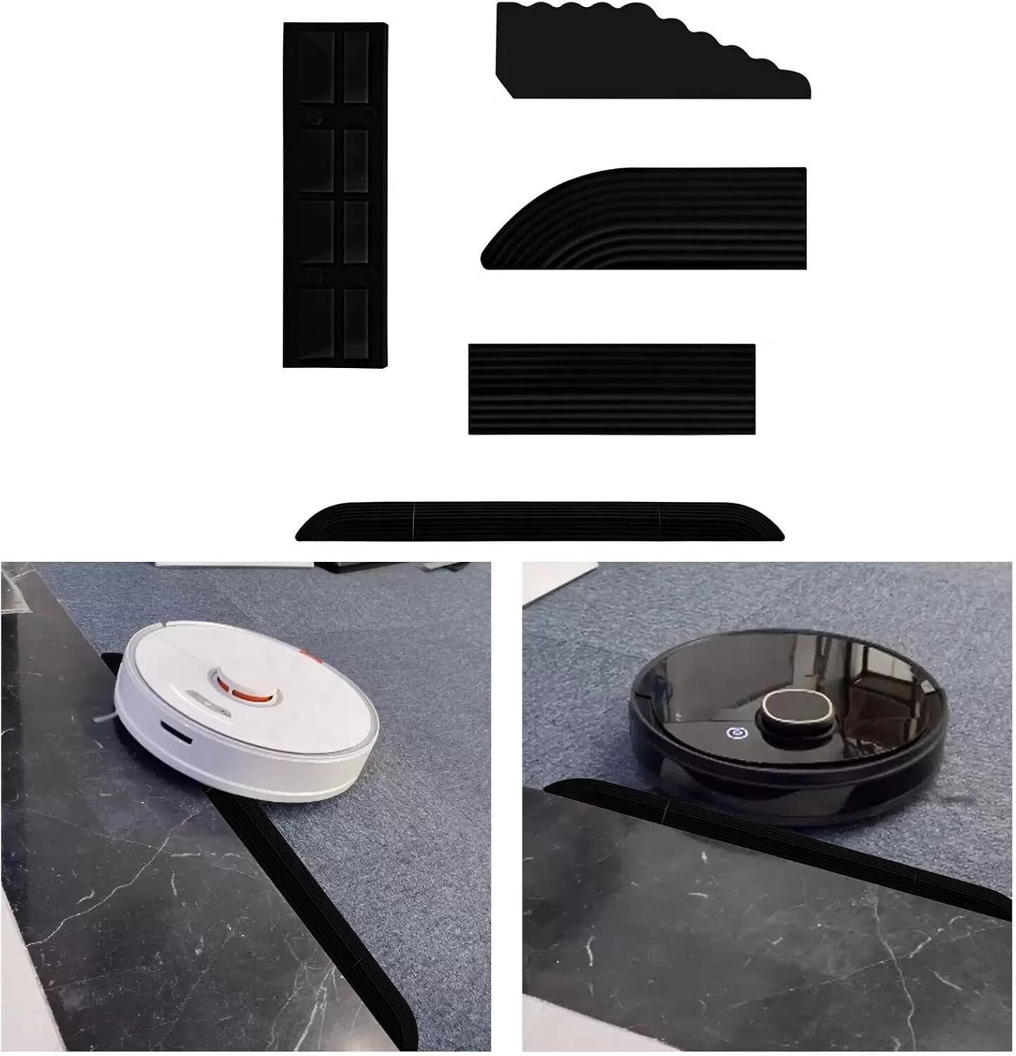 INF Schwarze Schwellenrampe für Roboterstaubsauger (5er-Set)
