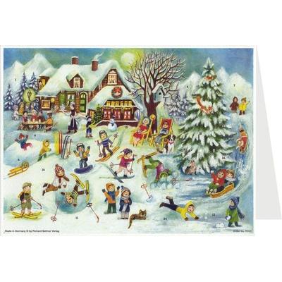 Postkarten-Adventskalender 'Skihütte'