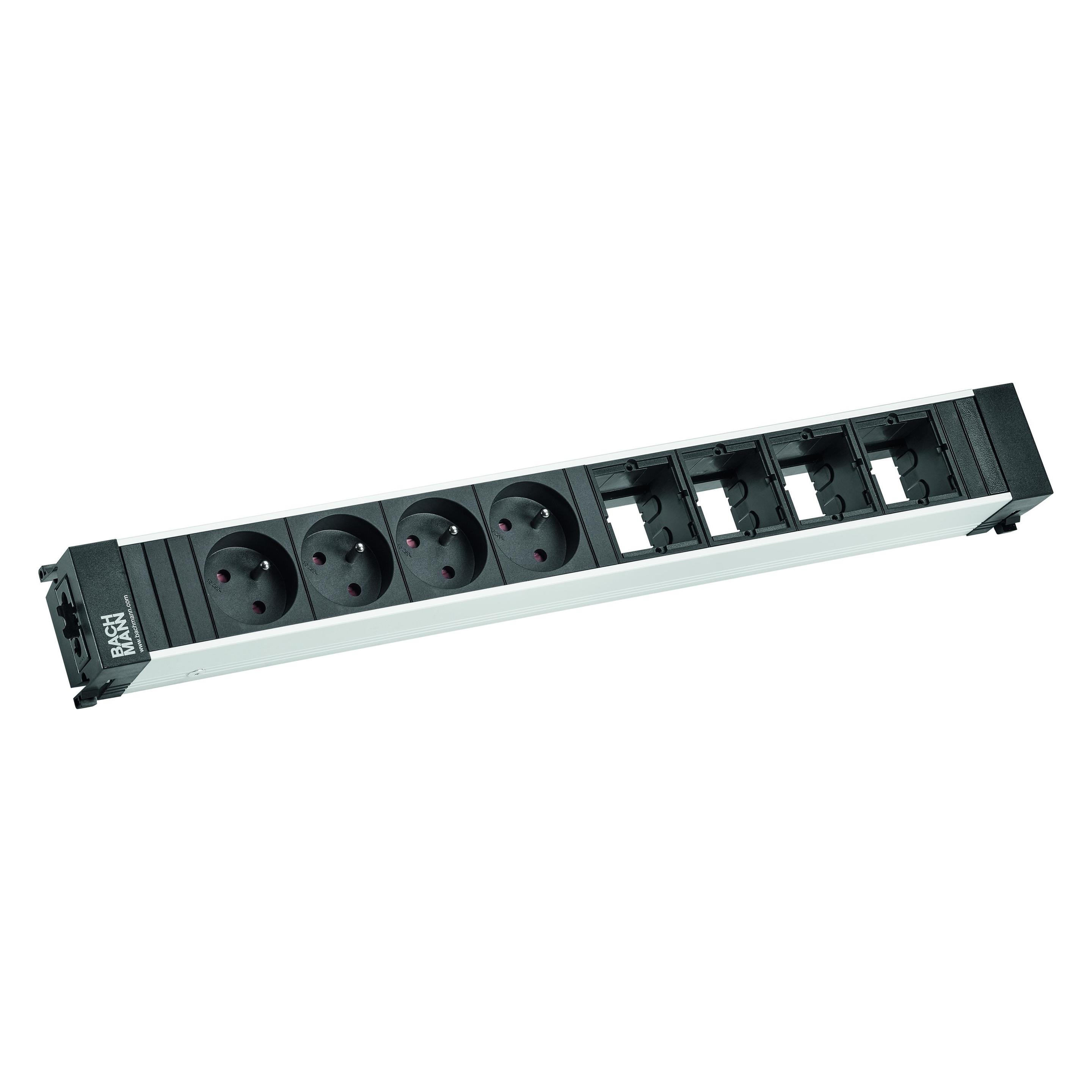 Bachmann Steckdosenleiste - Eingabe, Eingang GST18i3 - Ausgangsanschlüsse: 4 (French / UT (4x, CEE 7/3, CEE 7/5) (909.014)