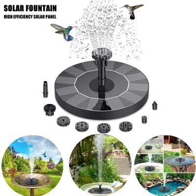 ilyeco Mini Solar Powered Fountain Pump, Solar Water Fountain For Pool, Pond, Waterfall, Bird Baths & Garden Decorations 18cm