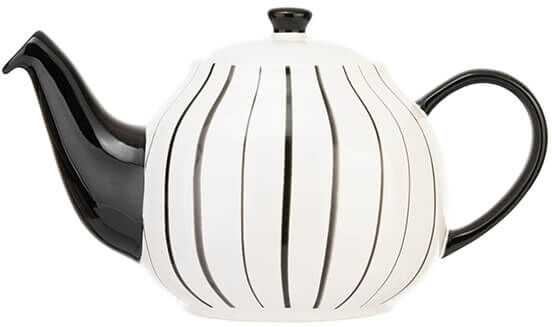 Siip Vertical Stripe Grey 6 Cup Teapot