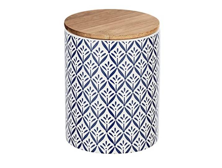 WENKO Boite de rangement céramique hermétique avec couvercle bambou\, Lorca\, Capacité 0\,95 l\, Céramique - Bambou\, Ø 11x15 cm\, multicolore