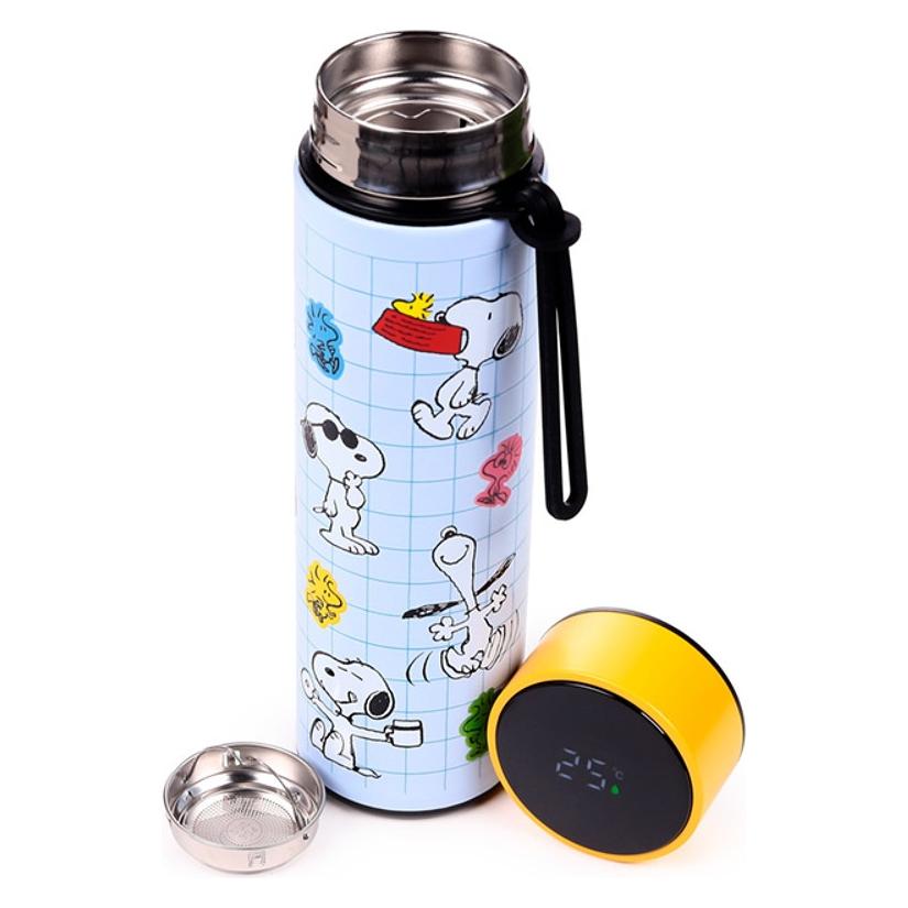 Puckator Peanuts Snoopy & Woodstock thermos stainless steel bottle thermometer 450ml (0.45 l) (5055071511400)