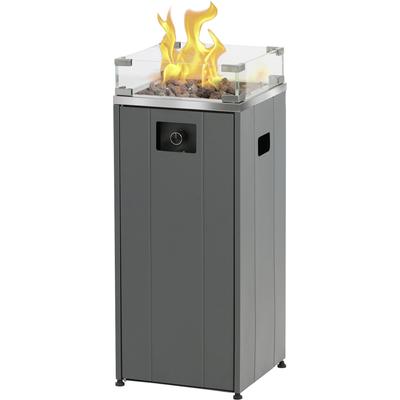 Feuerstelle BUSCHBECK "Loungefeuer Malta", grau, B:38cm H:91cm L:38cm, Stahl, Feuerkörbe, BxLxH: 38x38x91 cm, für 11 kg Gasflaschen