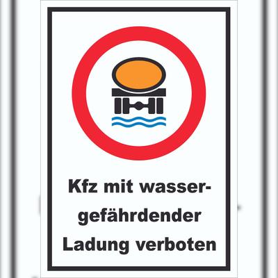 HB-Druck Verbot Kfz mit wassergefährdener Ladung Schild A2 (420x594mm)