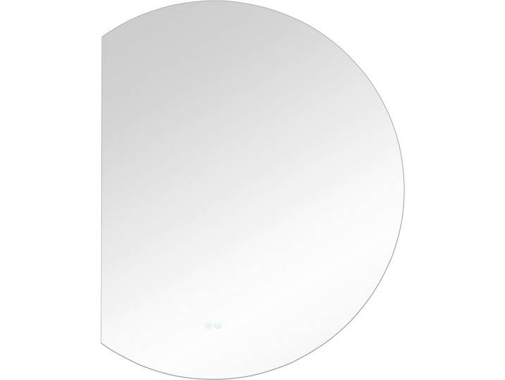 Dieter Knoll Badezimmerspiegel, Silberfarben, Glas, Freiform, 89x112x2.5 cm, senkrecht und waagrecht montierbar, Antibeschlag, Badezimmer, Badezimmerspiegel, Badspiegel