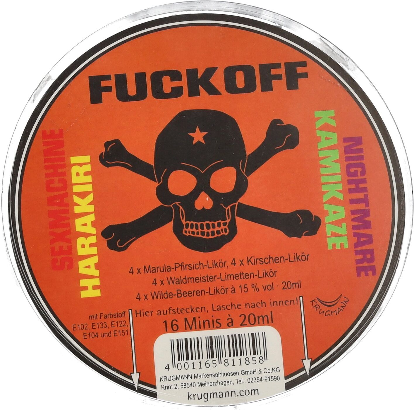 Krugmann FUCKOFF Likör Mix 15% Vol. 16x0,02l PET