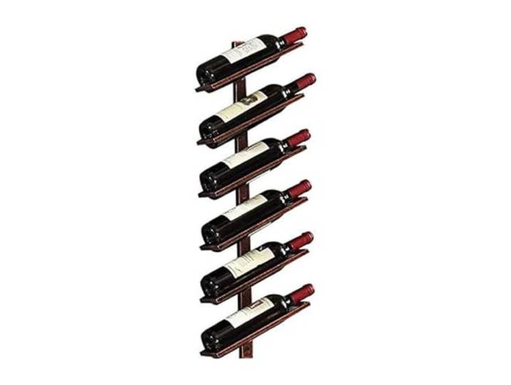 Failjierue Industrielle Weinregale Flaschenhalter zur Wandmontage 1 Stück moderne Weinflaschen 6/8 Flaschen für Bar, Heim-DIY-Wanddekoration(6 layer)